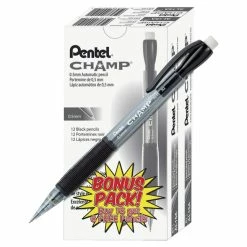 Outlet 🧨 Pentel Champ Mechanical Pencils, 0.5mm, Black, Pack Of 24 ✨