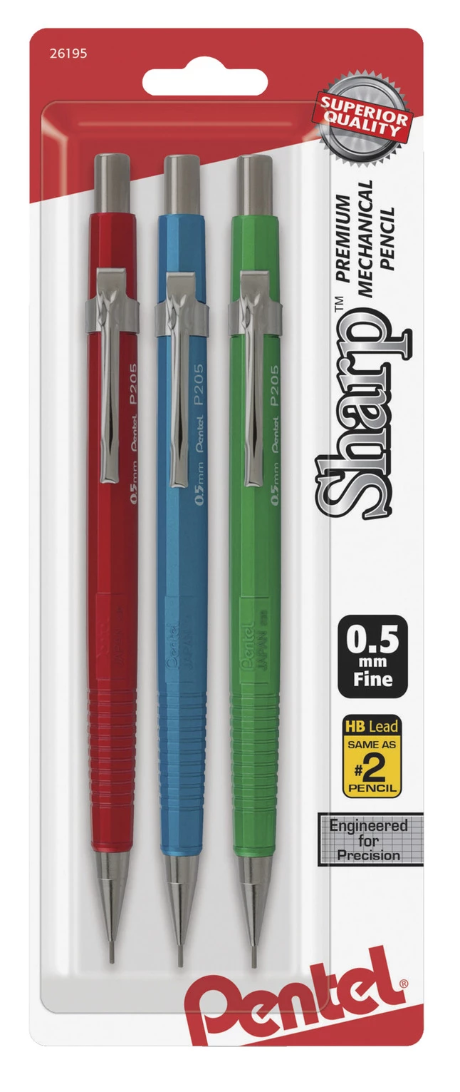 Brand new โจ Pentel Sharp Premium Mechanical Pencils, 0.5 Mm, Assorted, Pack Of 3 ๐ 3 Brand new โจ Pentel Sharp Premium Mechanical Pencils, 0.5 Mm, Assorted, Pack Of 3 ๐