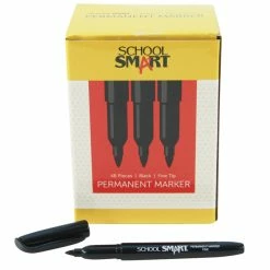 Best Pirce 🌟 School Smart Non-Toxic Quick-Drying Water Resistant Permanent Marker, 1.0 Mm Fine Tip, Black, Pack Of 48 🎉 -School Smart - shop 1593079 E ecommfullsize