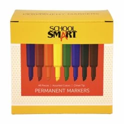 Buy 💯 School Smart Permanent Marker, Broad Chisel Tip, Assorted Colors, Set Of 48 👏