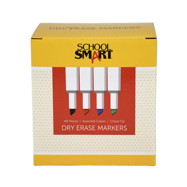 Cheap ⭐ School Smart Low Odor Non-Toxic Dry Erase Tank Style Marker, Chisel Tip, Assorted, Pack Of 48 ⭐ 3 Cheap ⭐ School Smart Low Odor Non-Toxic Dry Erase Tank Style Marker, Chisel Tip, Assorted, Pack Of 48 ⭐