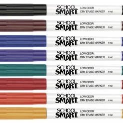 New 😍 School Smart Dry Erase Pen Style Marker, Fine Tip, Assorted Colors, Set Of 8 👍