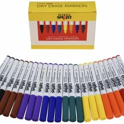 Outlet 👍 School Smart Dry Erase Pen Style Marker, Fine Tip, Assorted Colors, Set Of 24 👍 -School Smart - shop 1593098 D ecommfullsize