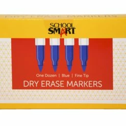 Cheapest 🛒 School Smart Dry Erase Pen Style Marker, Fine Tip, Blue, Pack Of 12 😉