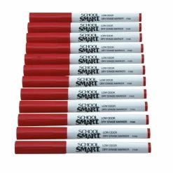 Hot Sale 🎉 School Smart Dry Erase Pen Style Marker, Fine Tip, Red, Pack Of 12 🧨 -School Smart - shop 1593102 C ecommfullsize
