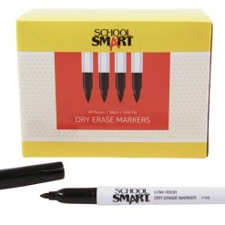 Top 10 ⭐ School Smart Dry Erase Pen Style Markers, Fine Tip, Black, Pack Of 48 ✨ -School Smart - shop 1593104 C ecommfullsize