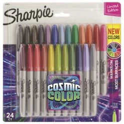 Hot Sale 🔥 Sanford Sharpie Cosmic Color Permanent Markers, Fine Point, Pack Of 24 🧨