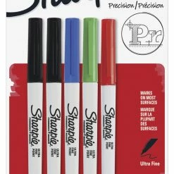 Cheap 🌟 Sanford Sharpie Permanent Ultra Fine Point Markers -- Permanent Markers, Waterproof, Ultra Fine, 5/PK, Assorted 🤩