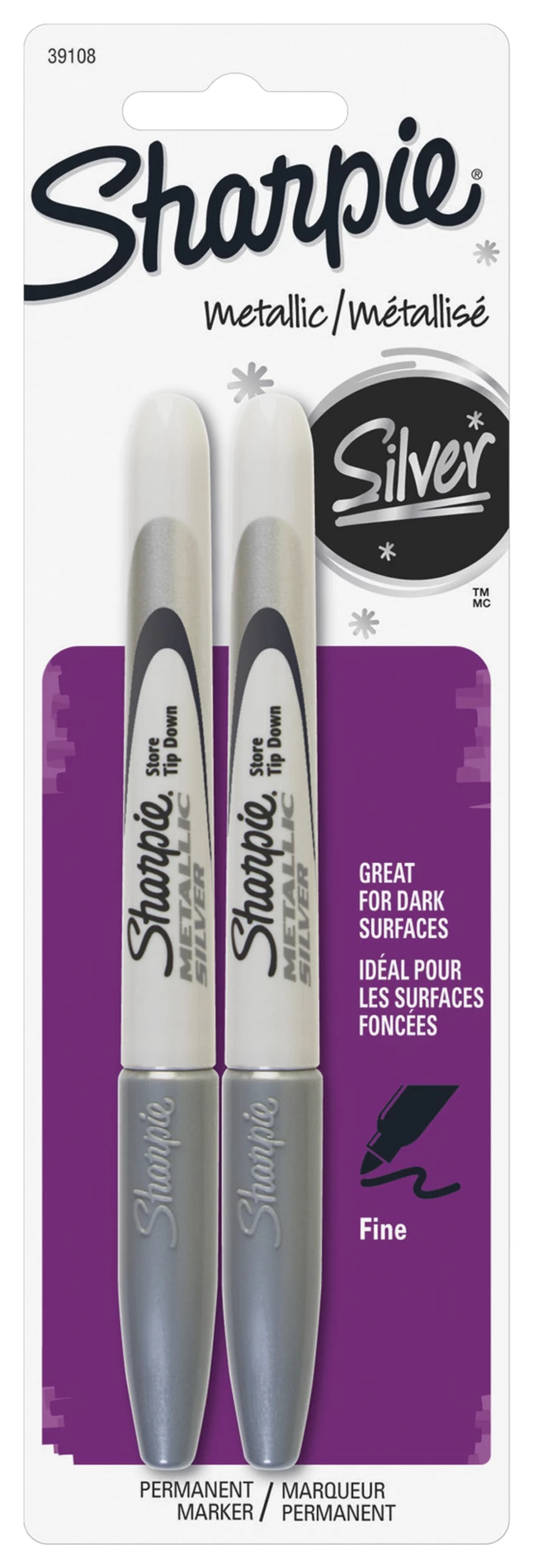 Discount ✨ Sanford Sharpie Fine Point Metallic Markers -- Metallic Sharpie, Permanent, Fine Point, 2/PK, Silver 🥰 3 Discount ✨ Sanford Sharpie Fine Point Metallic Markers -- Metallic Sharpie, Permanent, Fine Point, 2/PK, Silver 🥰