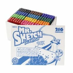 Buy 😉 Mr Sketch Premium Scented Stix Watercolor Marker School Pack, Fine Tip, Assorted Scents And Colors, Set Of 216 🔔 -School Smart - shop 201437 A ecommfullsize