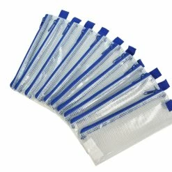 Deals 💯 Sax Mesh Tool Cases, Clear With Blue Trim, Pack Of 10 💯 -School Smart - shop 2018755 B ecommfullsize