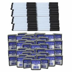 Buy 👍 Flipside Dry Erase Pen And Eraser Pack, Black, 48 Each, 96 Total Pieces 🎉