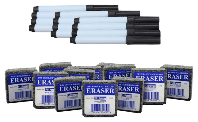 Hot Sale ๐ฅ Flipside Dry Erase Pen And Eraser Pack, Black, 12 Each, 24 Total Pieces ๐ 3 Hot Sale ๐ฅ Flipside Dry Erase Pen And Eraser Pack, Black, 12 Each, 24 Total Pieces ๐