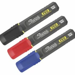 Deals 🎉 Sharpie PRO Permanent Marker, Chisel Tip, Assorted, Set Of 3 🧨 -School Smart - shop 2021381 B ecommfullsize