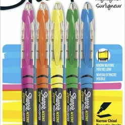 New 🧨 Sharpie Liquid Accent Highlighter, Chisel Tip, Assorted Colors, Set Of 5 👏
