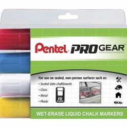 Deals 💯 Pentel PROGear Wet-Erase Liquid Chalk Marker, Pack Of 4 👏