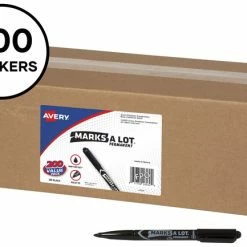 Wholesale ⌛ Avery Marks A Lot Permanent Marker Value Pack, Pen Style, Bullet Tip, Black, Pack Of 200 ⭐