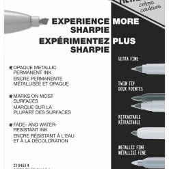 Flash Sale 🧨 Sharpie Metallic Permanent Markers, Chisel Tip, Assorted Metallic Colors, Set Of 3 👏 -School Smart - shop 2047933 A ecommfullsize