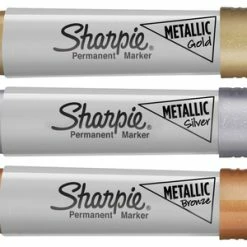 Flash Sale 🧨 Sharpie Metallic Permanent Markers, Chisel Tip, Assorted Metallic Colors, Set Of 3 👏 -School Smart - shop 2047933 B ecommfullsize