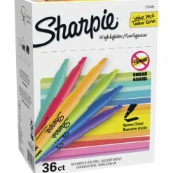 Cheap ✔️ Sharpie Pocket Style Highlighters, Chisel Tip, Assorted Colors, Set Of 36 🔔