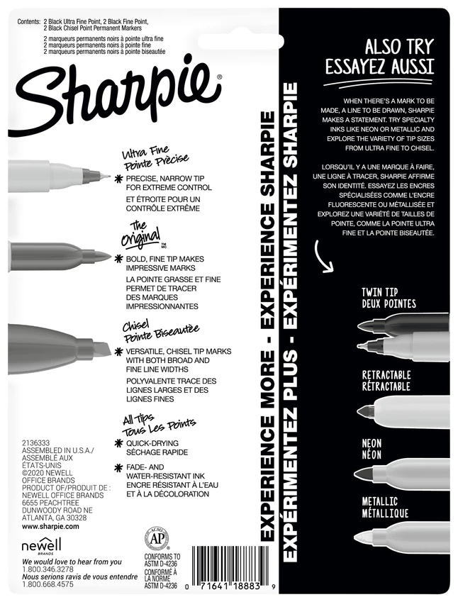Best deal ๐ฅฐ Sharpie Permanent Markers, Assorted Tips, Black, Set Of 6 โจ 4 Best deal ๐ฅฐ Sharpie Permanent Markers, Assorted Tips, Black, Set Of 6 โจ - Image 2