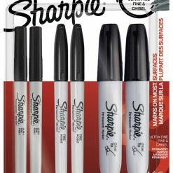 Best deal 🥰 Sharpie Permanent Markers, Assorted Tips, Black, Set Of 6 ✨