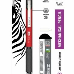 Deals 🤩 Zebra Pen M-350 Mechanical Pencil, Refillable, HB, #2 Lead, 0.7 Mm, Crimson Red Metal Barrel ✔️