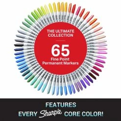 Cheap 😍 Sharpie Permanent Markers, Fine Point, Assorted Colors, Pack Of 65 🔥 -School Smart - shop 2090620 B ecommfullsize