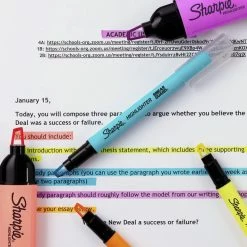 New 🔥 Sharpie Highlighter, Clear View Highlighter With See-Through Chisel Tip, Stick Highlighter, Assorted, Pack Of 12 🧨 -School Smart - shop 2090626 E ecommfullsize