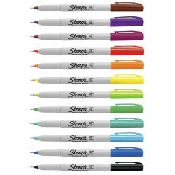 Discount ❤️ Sharpie Permanent Markers, Ultra Fine Point, Assorted Colors, Pack Of 12 👍 -School Smart - shop 2092443 C ecommfullsize