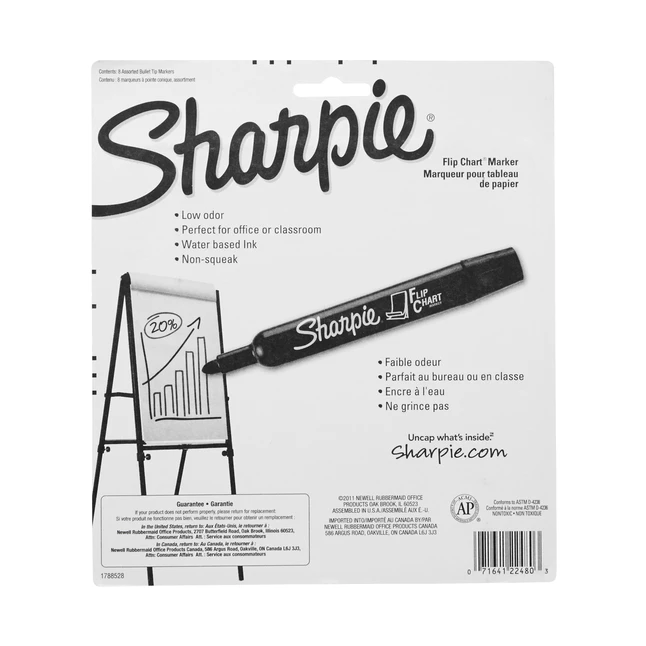 Outlet ๐ฅฐ Sharpie Flip Chart Markers, Bullet Tip, Assorted Colors, Pack Of 8 ๐ 6 Outlet ๐ฅฐ Sharpie Flip Chart Markers, Bullet Tip, Assorted Colors, Pack Of 8 ๐ - Image 4