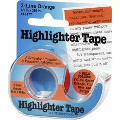 Brand new 🤩 Lee Products Lee 3-Line Removable Highlighter Tape, 1/2 X 393 Inches With Dispenser, Orange 😍