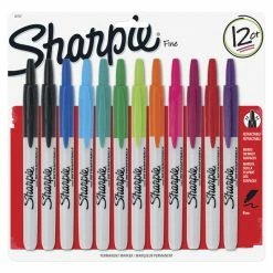 Budget 🎉 Sharpie Retractable Permanent Marker, Fine Tip, Assorted Color, Set Of 12 🥰
