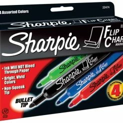 Promo 🤩 Sharpie Flip Chart Markers, Bullet Tip, Assorted Colors, Set Of 4 💯